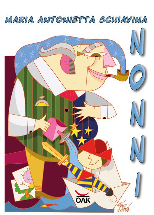 La copertina del libro, con il disegno stilizzato di un nonno che gioca con il nipote
