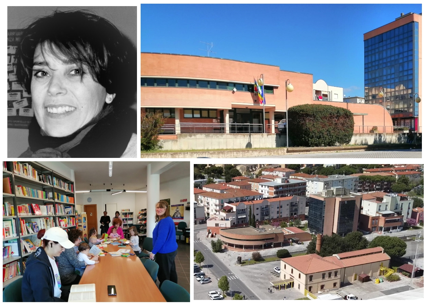 Luana Rovini e foto della biblioteca comunale