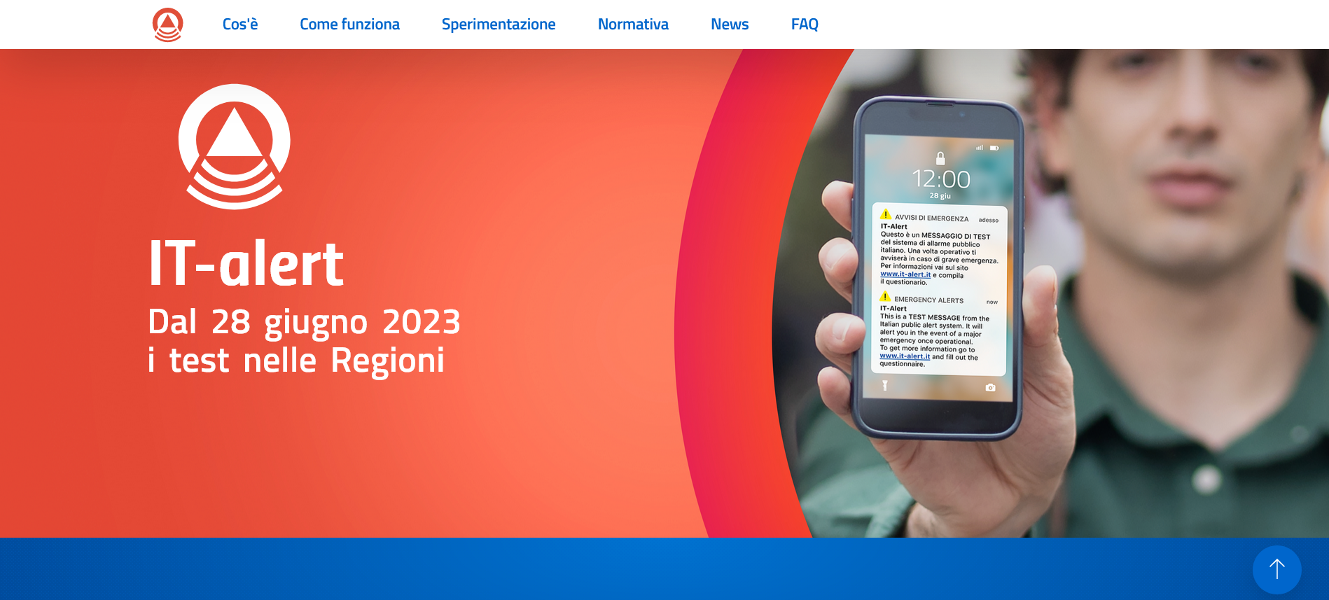 schiermata home di it alert nazionale