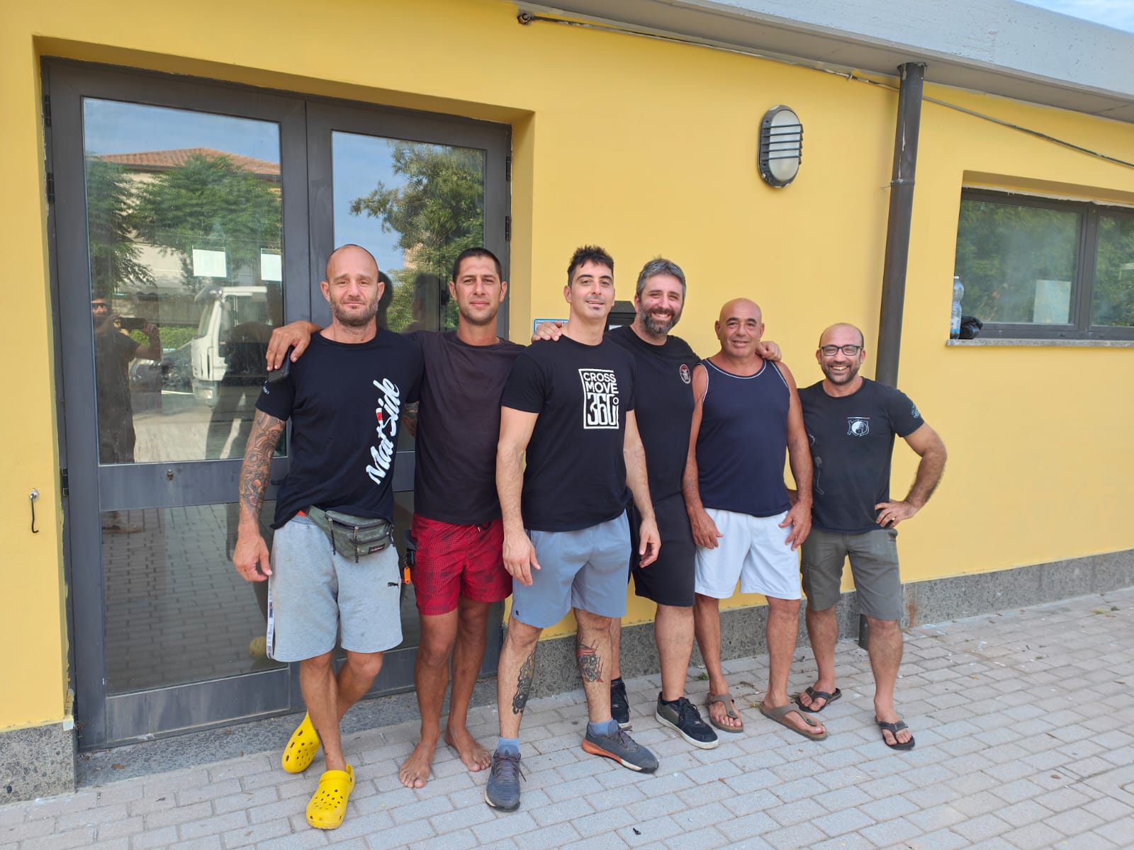 Il gruppo dei gestori del bocciodromo