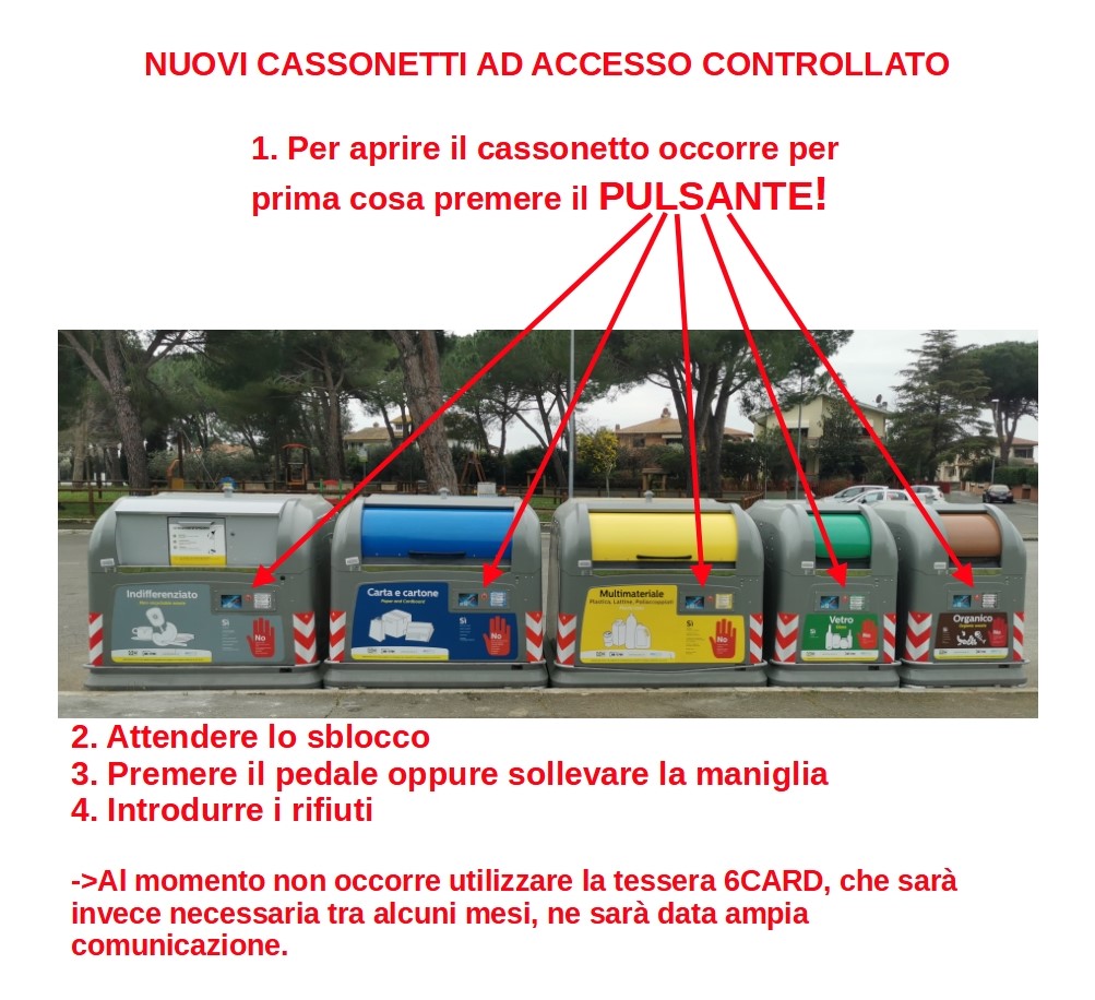 Istruzioni per i nuovi cassonetti dei rifiuti