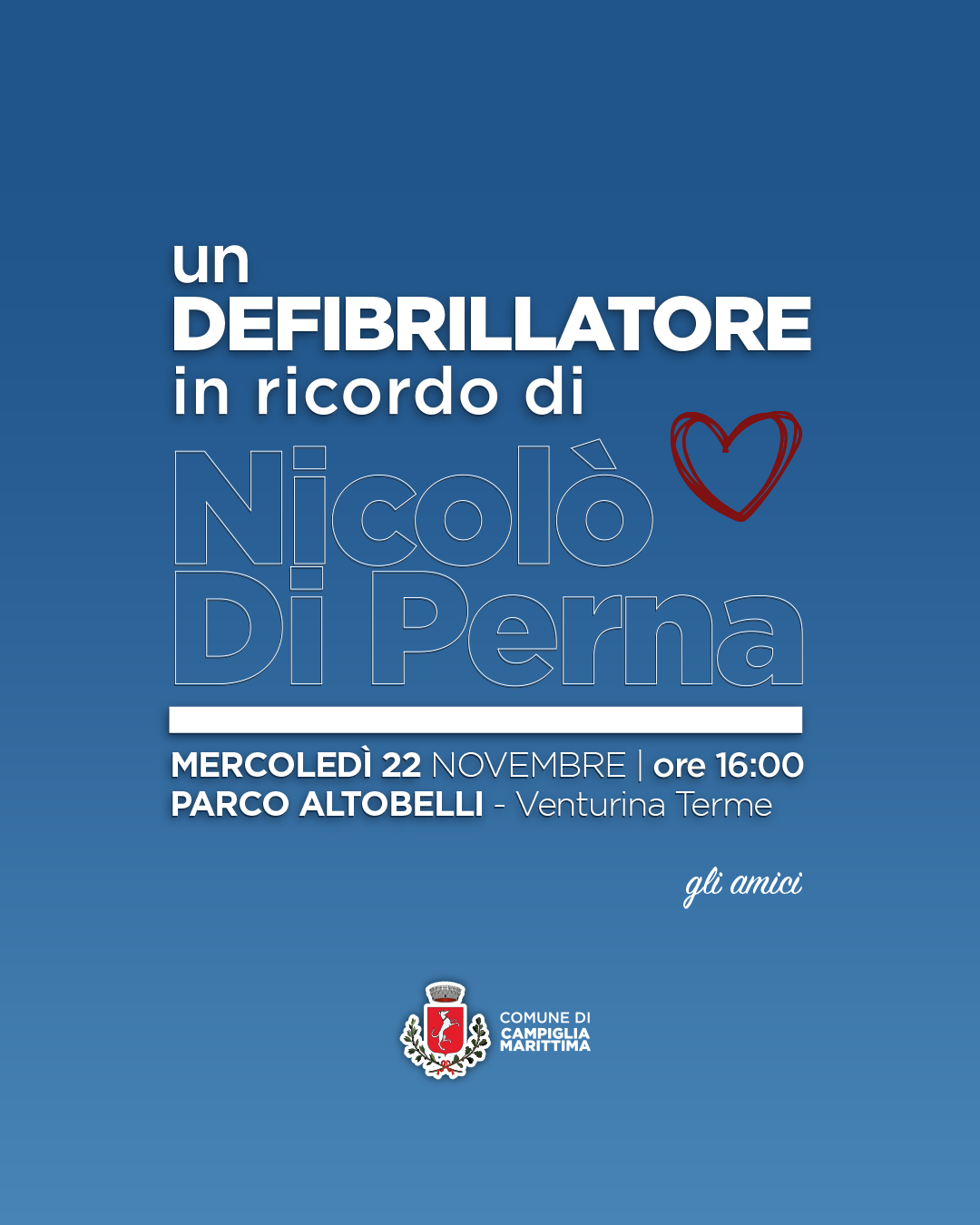 Un defibrillatore in memoria di Nicol� Di Perna