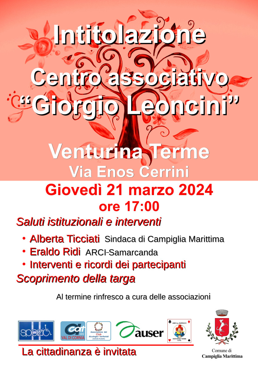 Intitolazione della sede delle associazioni a Giorgio Leoncini