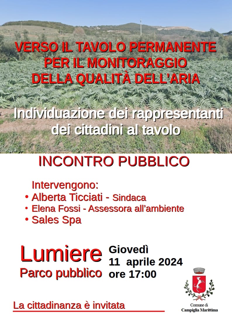 Incontro pubblico a Lumiere l\'11 aprile per la costituzione del tavolo qualit� dell\'aria