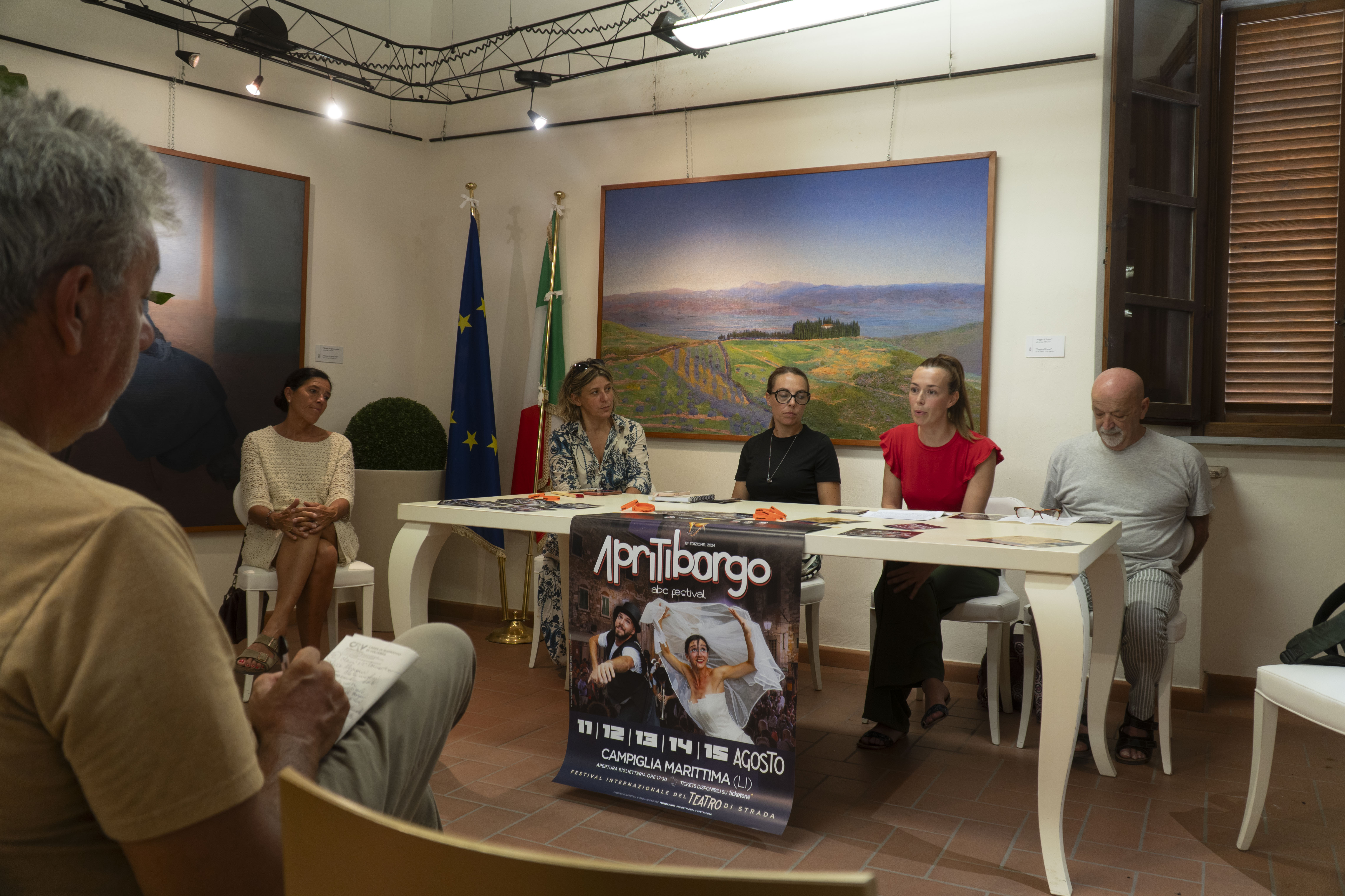 Un momento della conferenza stampa tenuta a Palazzo pretorio
