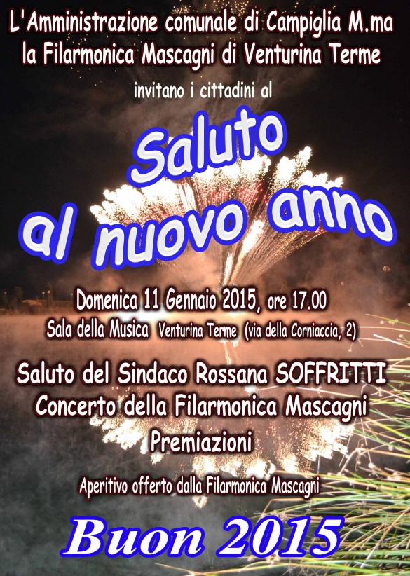 Saluto al nuovo anno, appuntamento domenica 11 gennaio 2015 alle 17