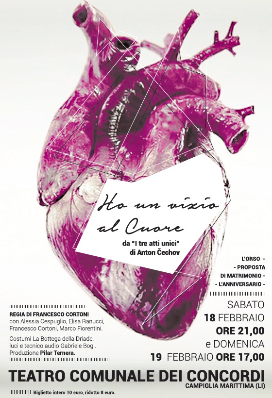 SU IL SIPARIO AL CONCORDI: SABATO 18 E DOMENICA 19 FEBBRAIO  "HO UN VIZIO AL CUORE"