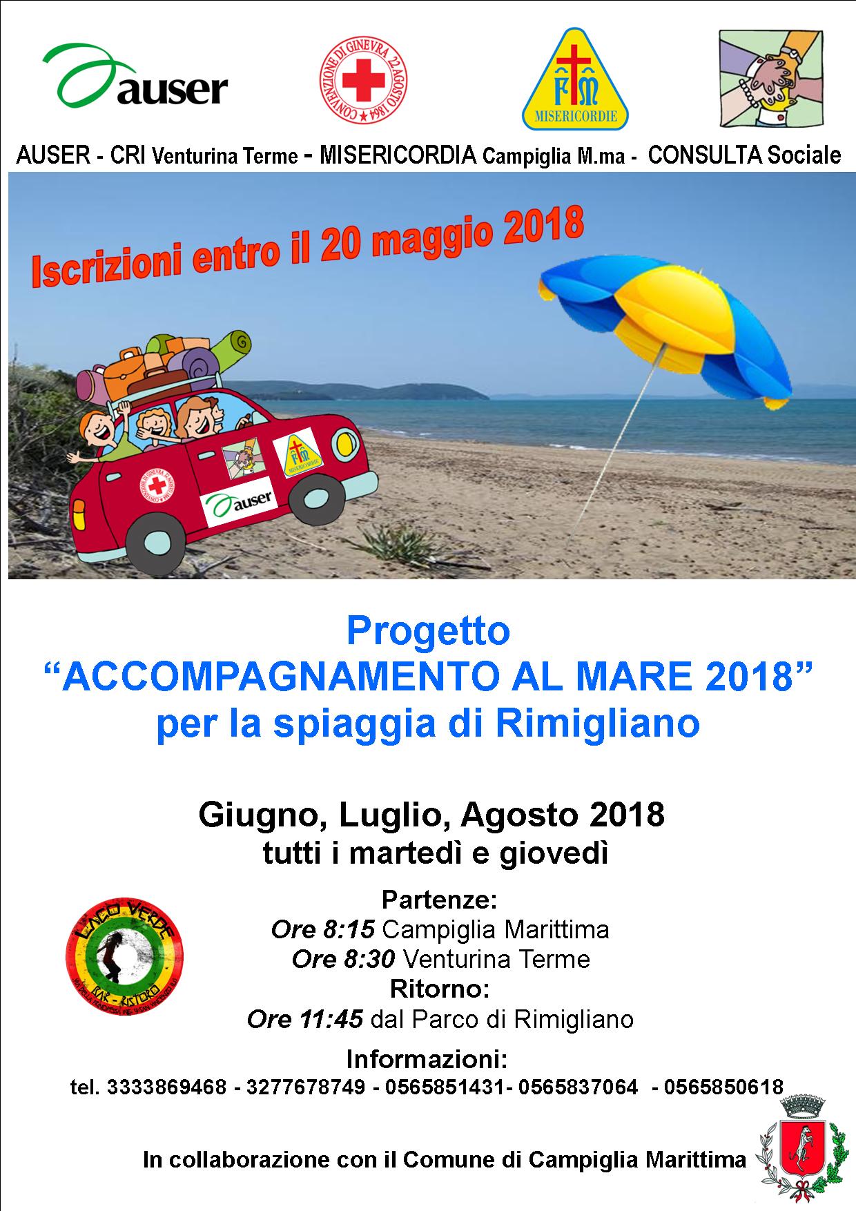Al mare a Rimigliano con Auser, CRI e Misericordia.